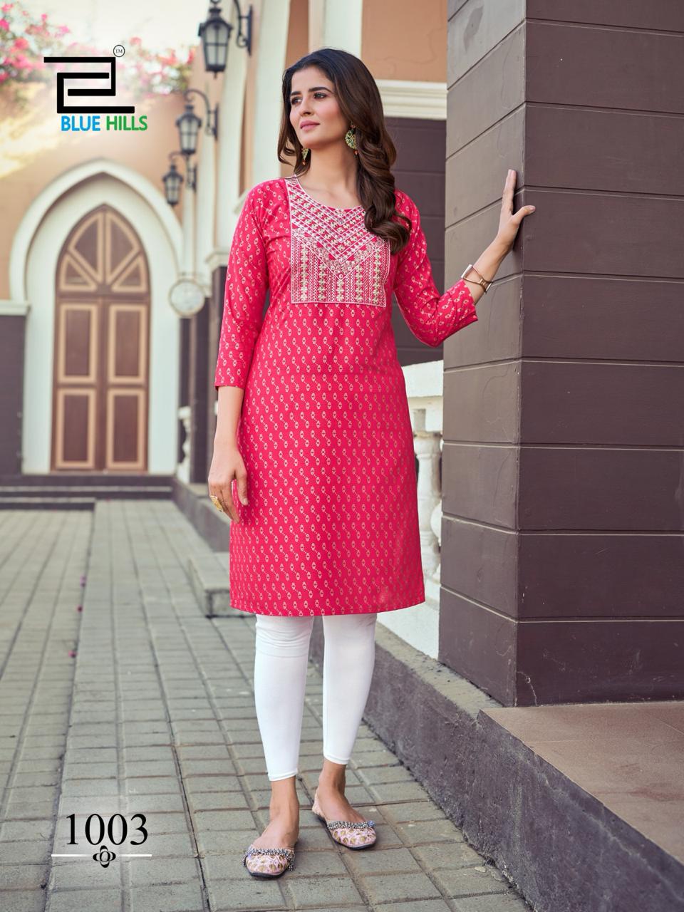 Oreo By Blue Hills Rayon Foil Printed Kurtis Wholesale Market In Surat